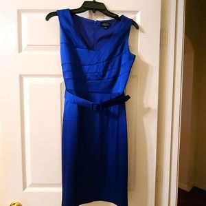 Tahari Royal Blue Silk Dress with Belt